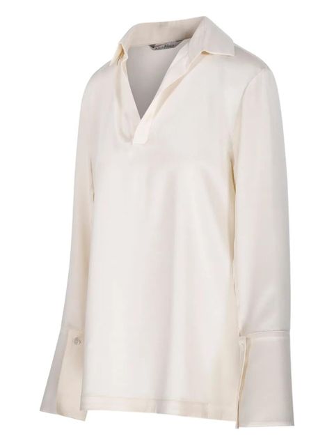 Max Mara V-neck blouse - 005 BIANCO AVORIO