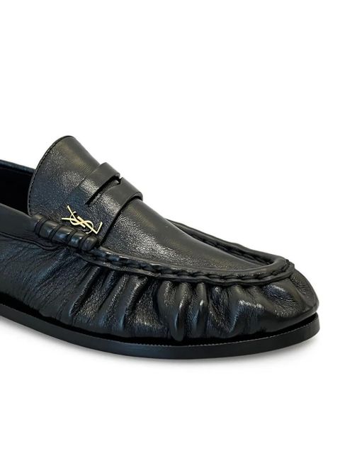 Saint Laurent logo-plaque leather loafers - Black - zdjęcie produktu nr 2