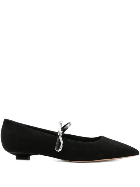 Casadei embellished pointed-toe flat pumps - Black - zdjęcie produktu nr 1