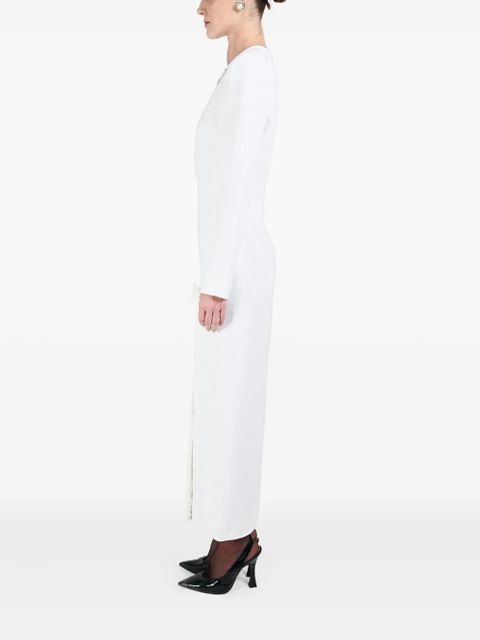 Rowen Rose bow-detail long dress - White