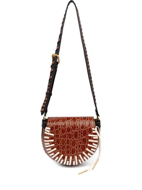 DRIES VAN NOTEN crocodile-effect braided-strap crossbody bag - Brown - zdjęcie produktu nr 1