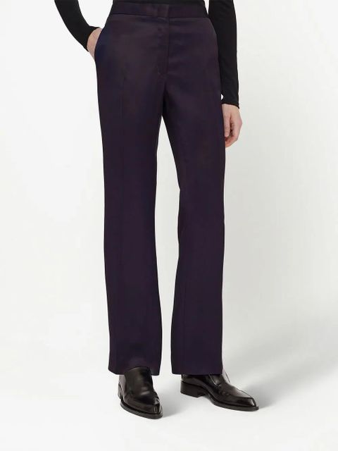 Jil Sander pressed-crease high-waisted trousers - Black
