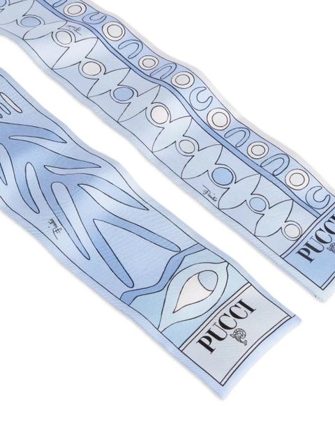 PUCCI Angoli and Soleil-print silk twill scarf - Blue