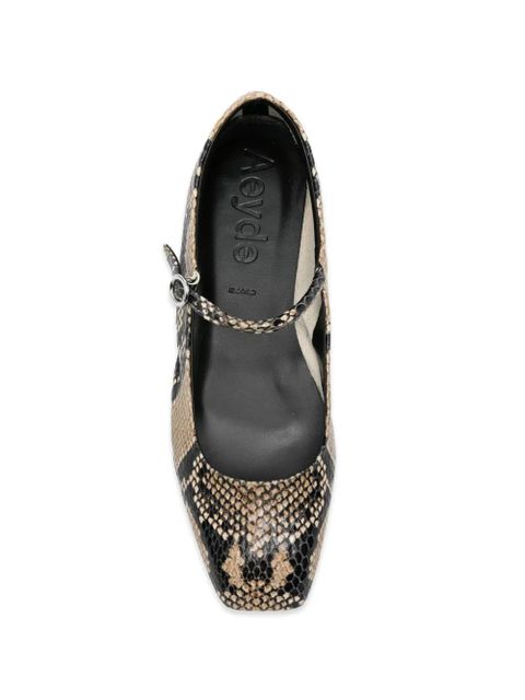 Aeyde Uma snake-print ballet flats - Neutrals