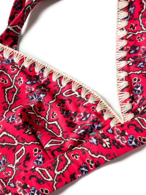ISABEL MARANT Solange graphic-print bikini top - Pink