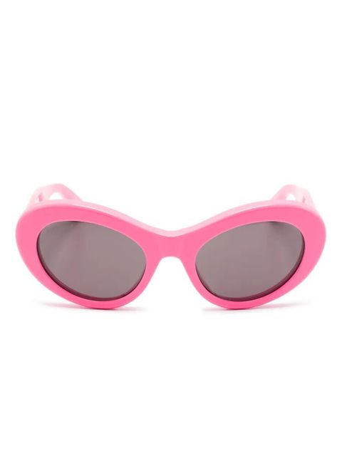 Balenciaga Eyewear logo-plaque round-frame sunglasses - Pink - zdjęcie produktu nr 1