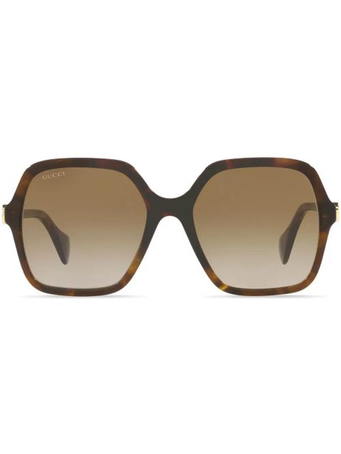 Gucci Eyewear tortoiseshell-effect square-frame sunglasses - Brown - zdjęcie produktu nr 1