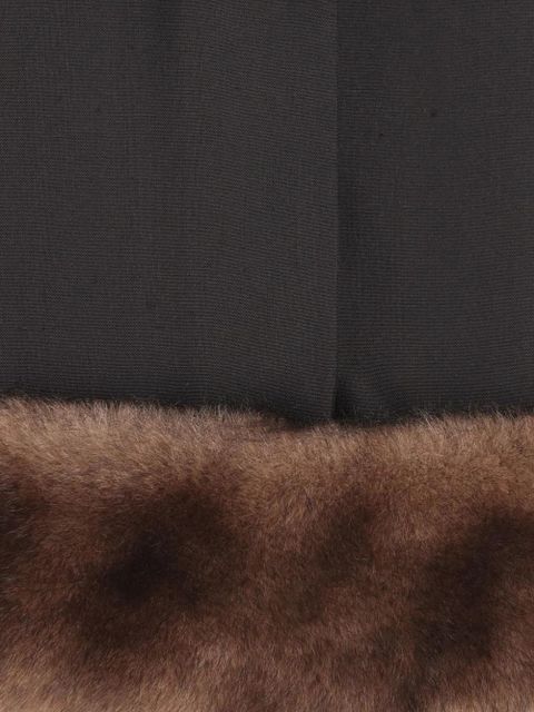 Valentino Garavani shearling-trim button skirt - Black