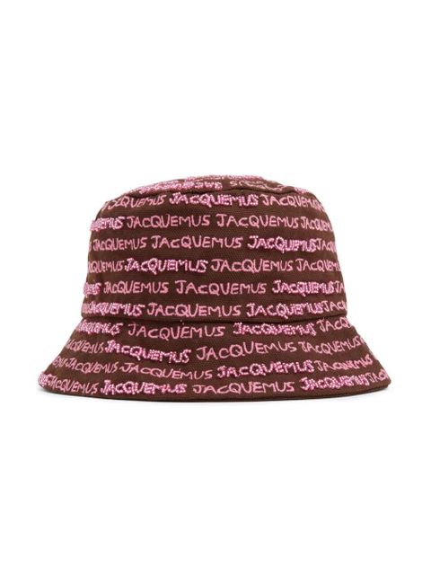 Jacquemus logo-embroidered bucket hat - Brown