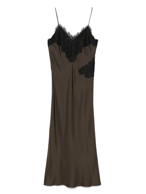 Róhe lace-detail silk maxi dress - Brown - zdjęcie produktu nr 1