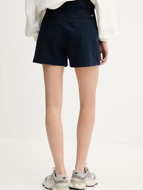 Tommy Jeans szorty damskie kolor granatowy gładkie high waist DW0DW21643 - zdjęcie produktu nr 2