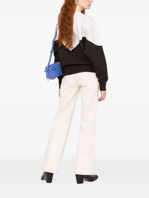 ISABEL MARANT logo-detail colour-block sweatshirt - Grey