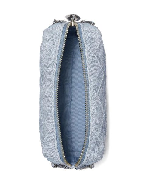 Tory Burch Fleming quilted denim crossbody bag - Blue