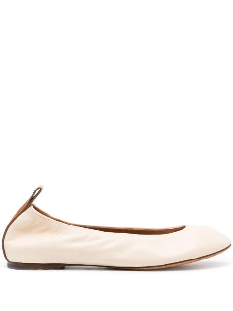 Lanvin round-toe leather ballerina shoes - Neutrals - zdjęcie produktu nr 1
