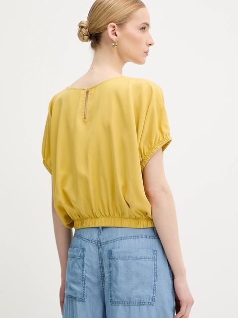 United Colors of Benetton bluzka damska kolor żółty gładka 5NPHDQ0C6