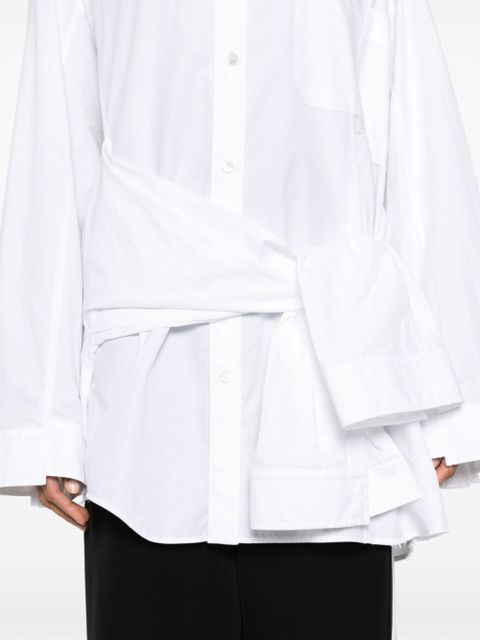 Balenciaga knotted-sleeve cotton shirt - White
