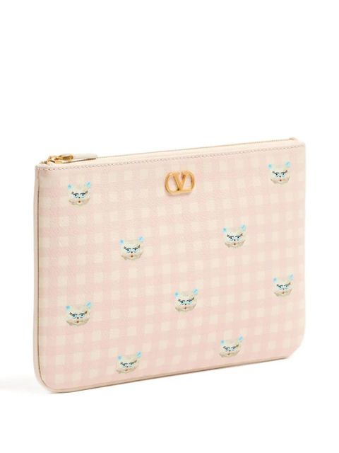 Valentino Garavani Le Chat De La Maison print clutch bag - Pink