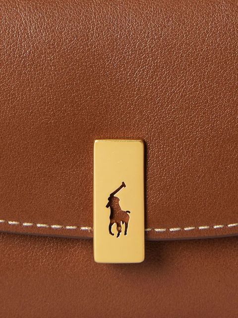 Polo Ralph Lauren portfel skórzany damski kolor brązowy 427P04992