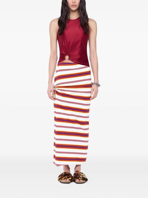 Rabanne striped draped skirt - White
