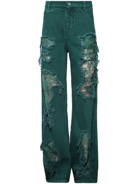 Christopher Esber Arboreal wide-leg jeans - Green - zdjęcie produktu nr 1