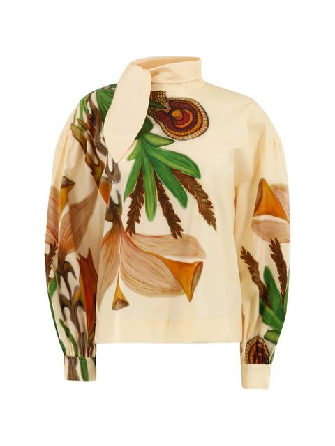 Ulla Johnson floral-print tie blouse - Neutrals - zdjęcie produktu nr 1