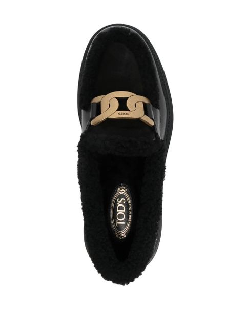 Tod's shearling-lined chunky loafers - Black