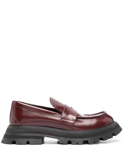 Alexander McQueen ridged-sole leather loafers - Red - zdjęcie produktu nr 1