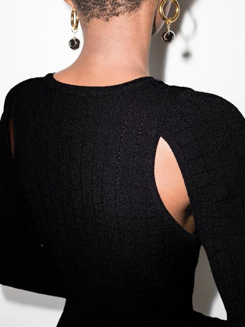 Balmain cut-out detail fitted dress - Black