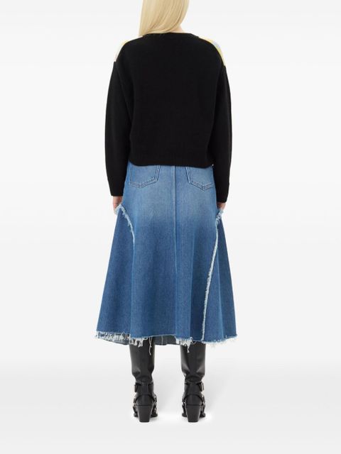 GANNI diamond-pattern jumper - Black