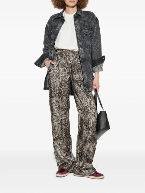Golden Goose floral-print elastic-waist straight trousers - Grey