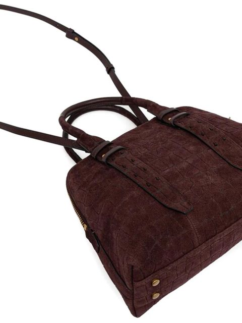 PINKO croc-effect satchel - Brown