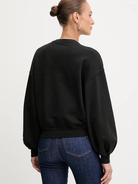 Pinko bluza bawełniana damska kolor czarny gładka 105510 A2RB