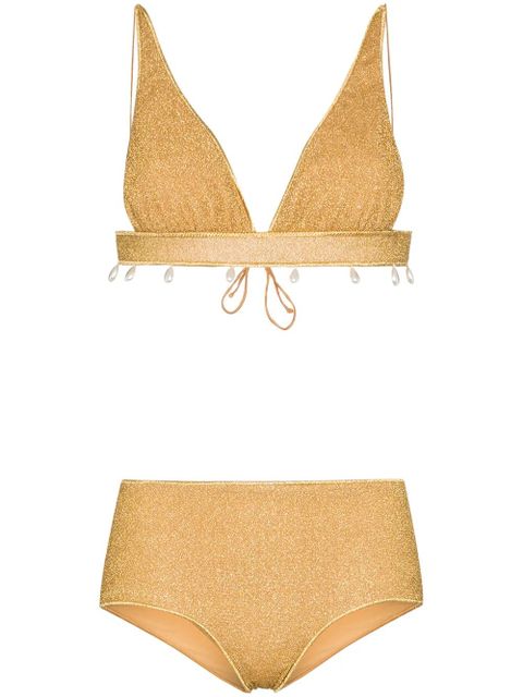 Oséree Lumière triangle lurex bikini - Gold - zdjęcie produktu nr 1