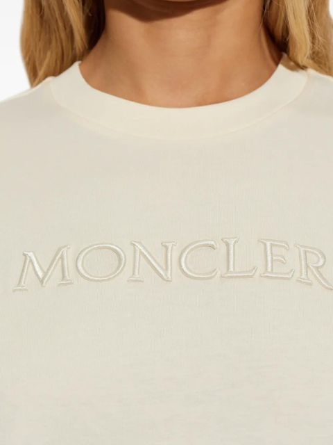 Moncler logo-embroidered short-sleeve T-shirt - Neutrals