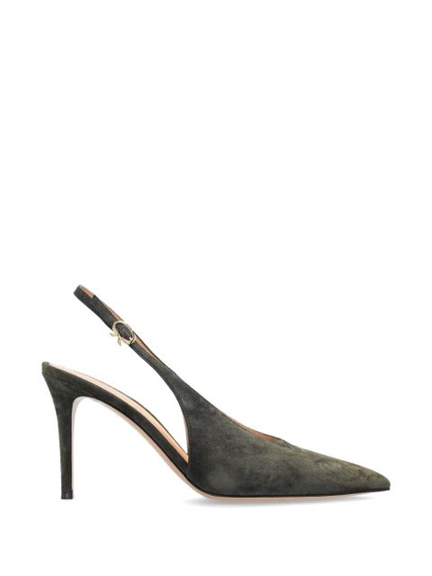 Gianvito Rossi Robbie suede slingback pumps - Green - zdjęcie produktu nr 1