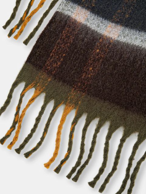 Barbour szalik damski kolor zielony wzorzysty LSC0293