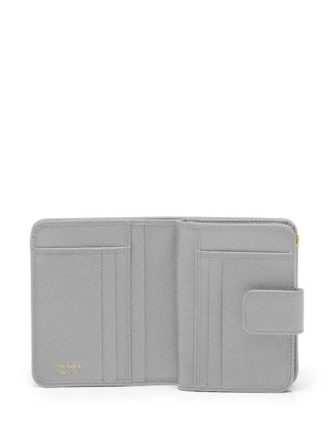 Prada logo-plaque Saffiano wallet - Grey