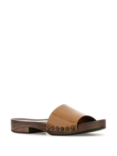 Miu Miu patent-leather studded sandals - Brown - zdjęcie produktu nr 2