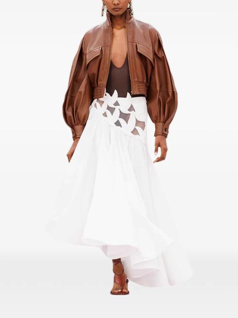 ZIMMERMANN Luna leather bomber jacket - Brown
