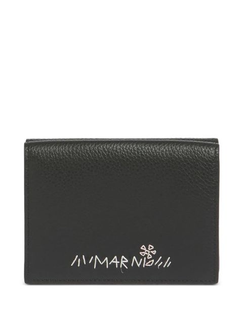 Marni embroidered-flower trifold wallet - Black - zdjęcie produktu nr 1