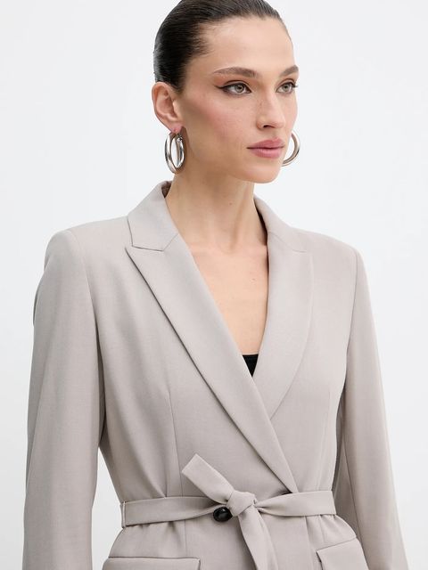 Marella marynarka Emme by Marella kolor brązowy dwurzędowa gładka 2525046161200