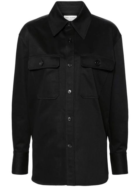Saint Laurent Saharienne twill cotton shirt - Black - zdjęcie produktu nr 1