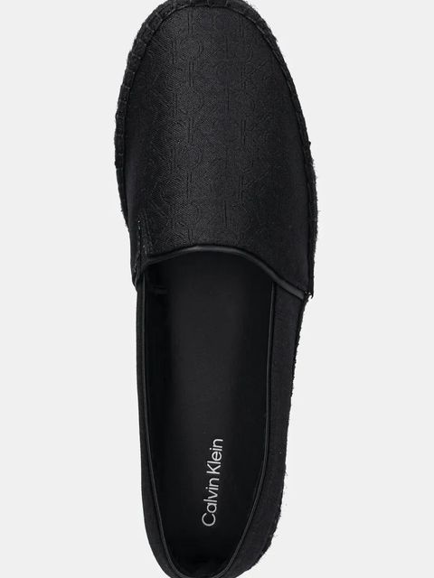 Calvin Klein espadryle FLAT ESPADRILLE - JACQ kolor czarny HW0HW02467