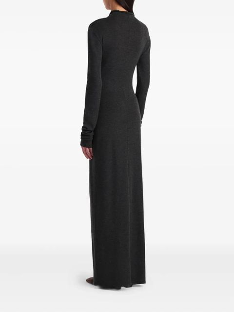 KHAITE roll-neck long-sleeve dress - Grey