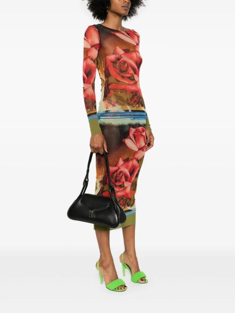 Amina Muaddi Gemini leather shoulder bag - Black - zdjęcie produktu nr 2