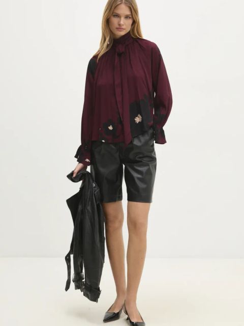 Answear.LAB bluzka damska kolor czerwony wzorzysta