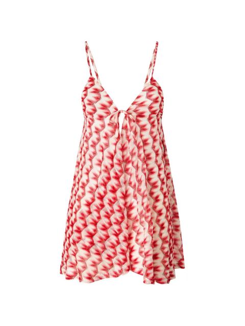 Missoni tie-front graphic beach jumpsuit - Red - zdjęcie produktu nr 1