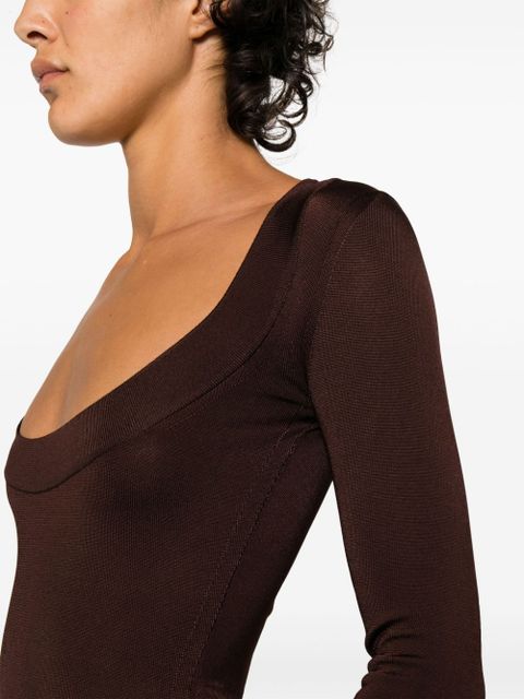 Saint Laurent Décolleté mini dress - Brown