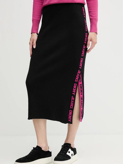 Dkny spódnica kolor czarny midi ołówkowa - zdjęcie produktu nr 1