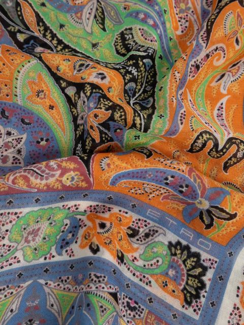 ETRO paisley border scarf - Orange